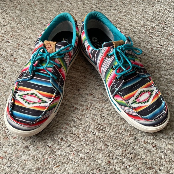 Twisted X Shoes - TWISTED X Womens Hooey Loper Black/Serape Shoe WHYC008 Aztec Southwestern Sz 8.5